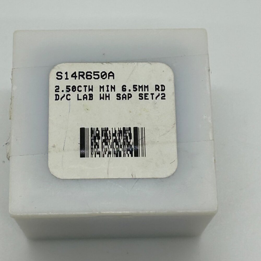 Lab Created White Sapphire Round Cut 6.5mm 2.50 CTW Gemstones For Jewelry Making - Picture 10 of 11